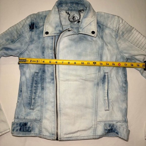Volcom Genuine Acid Sun Wash 99% Cotton Zip Jean Jacket Size S - Picture 3 of 16